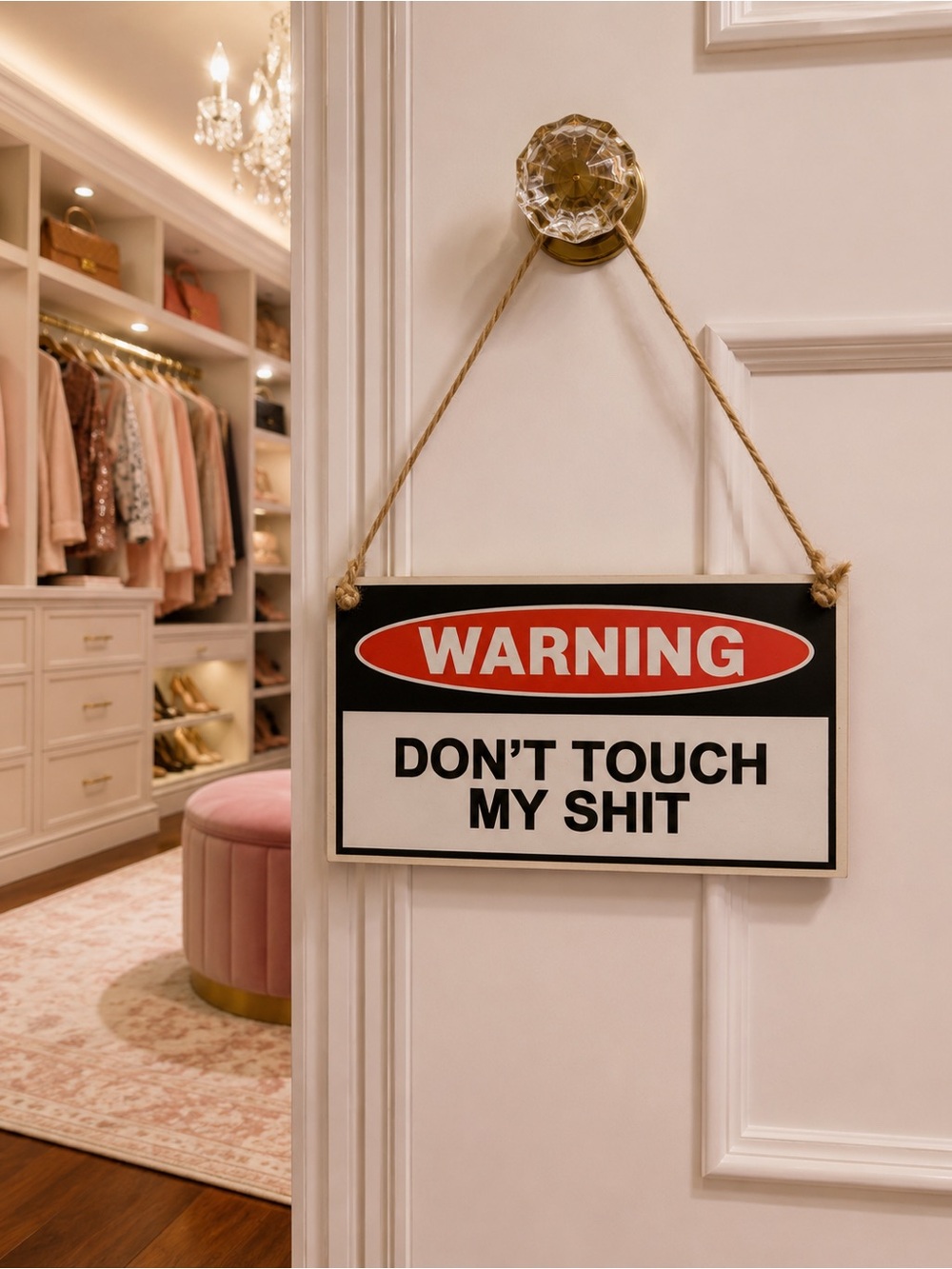 Warning Sign - "Don't Touch My Shit" - Black, White & Red